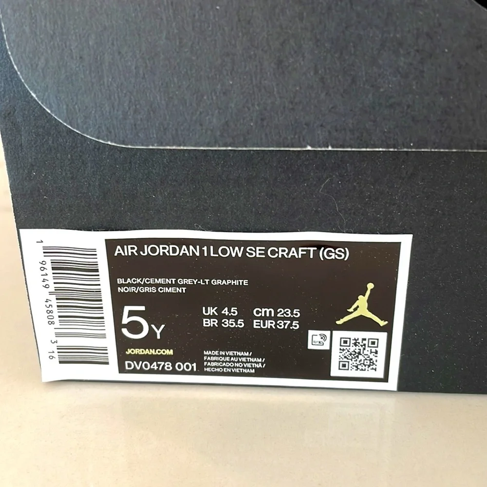 Jordan 1 Low SE Craft GS -black - Picture 6 of 6